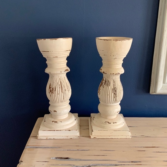 Other - (2) Distressed Candle Holders